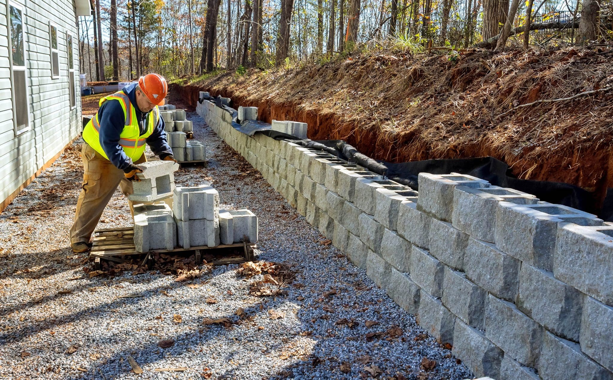 Retaining Wall Installation example 2